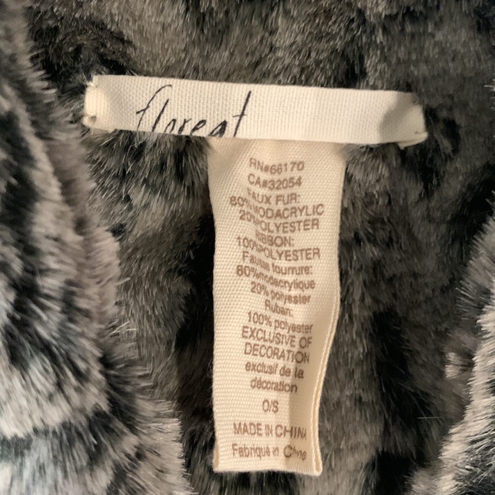 Nip Anthropologie Floreat Obling Fur Collar Black - image 4